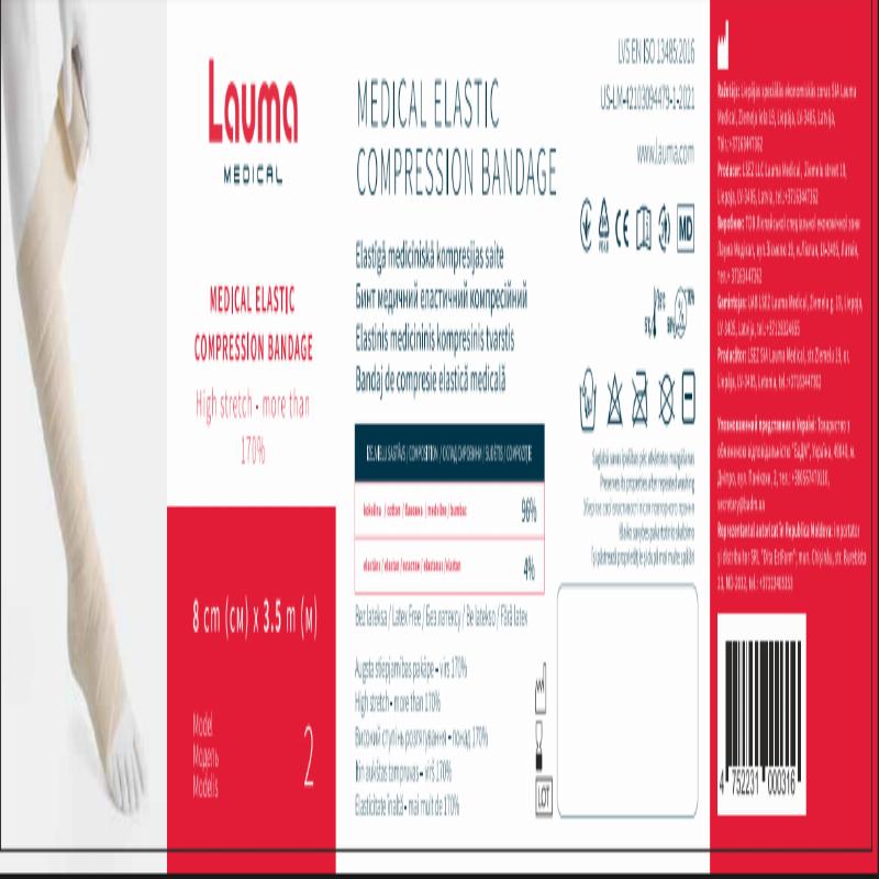 Бинт мед.еласт.компр. 8смх3.5м модель 2 б/латексу